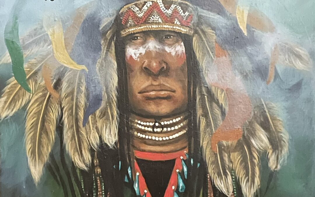 46-Mary Hudgins original, Native American acrylic painting 30″ x 40″ – signed